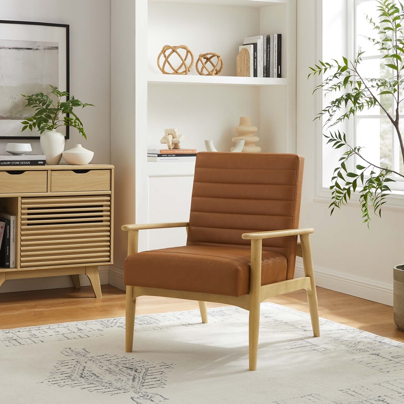 Jensen Vegan Leather Accent Chair by Modway