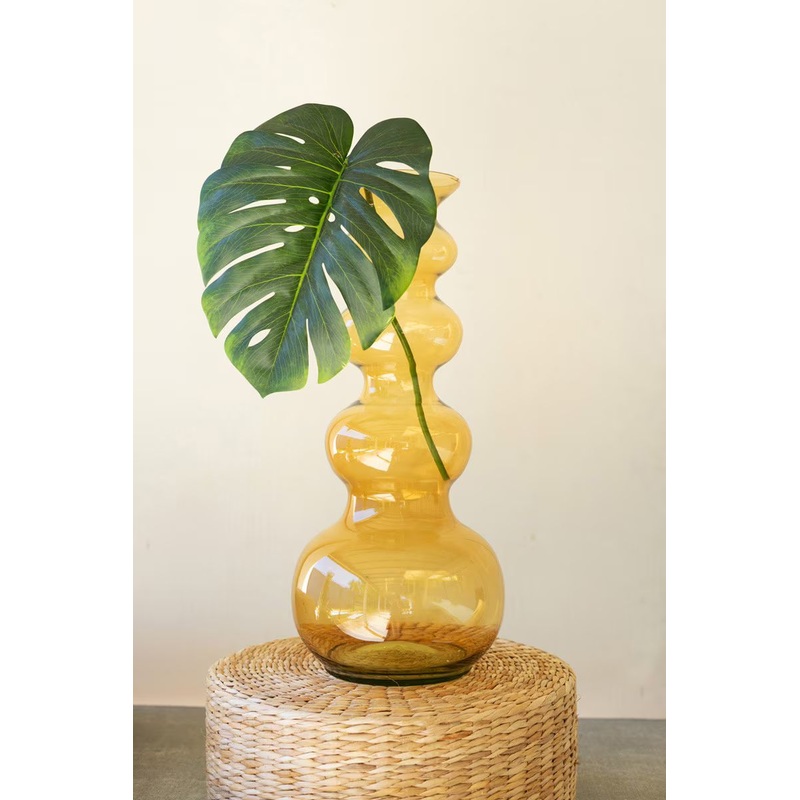 Large Glass Bubble Vase - Amber By Kalalou