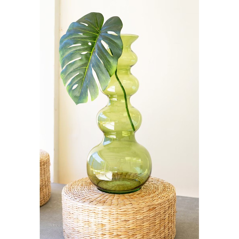 Large Glass Bubble Vase - Green By Kalalou