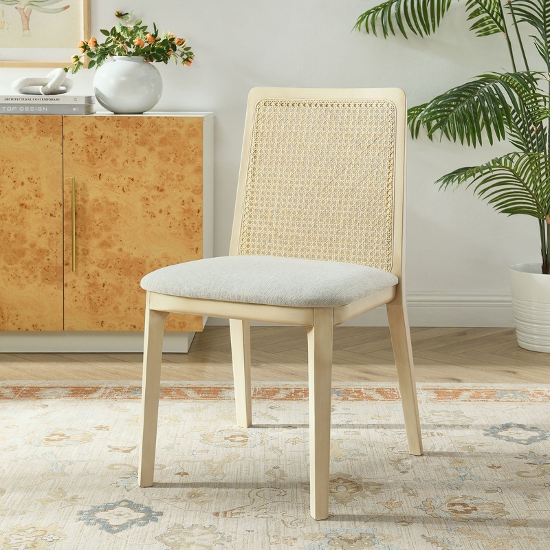 Monarch Wood and Rattan Dining Side Chair by Modway
