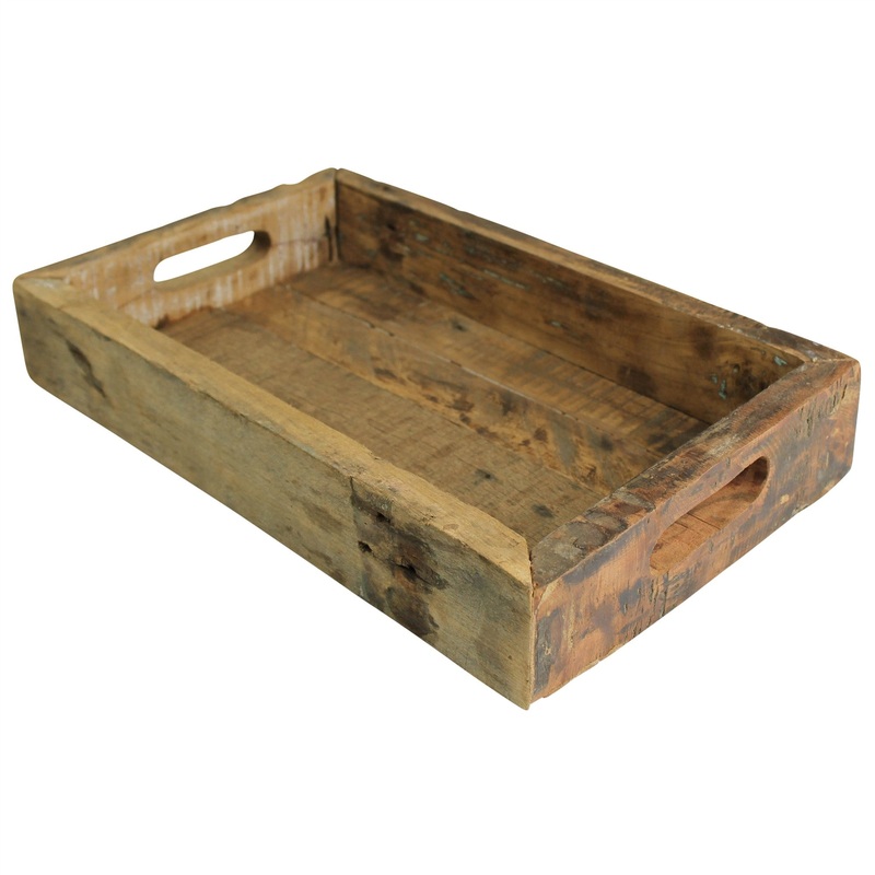 Petite Wooden Block Serving Tray By Homeroots