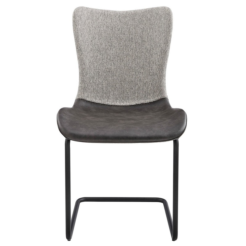 Set Of Two Gray Metro Mix Cantilever Dining Chairs By Homeroots