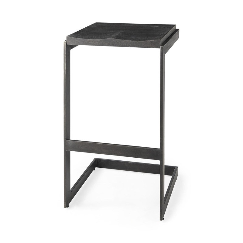 30' Black Cheeky Wood And Metal Bar Stool By Homeroots