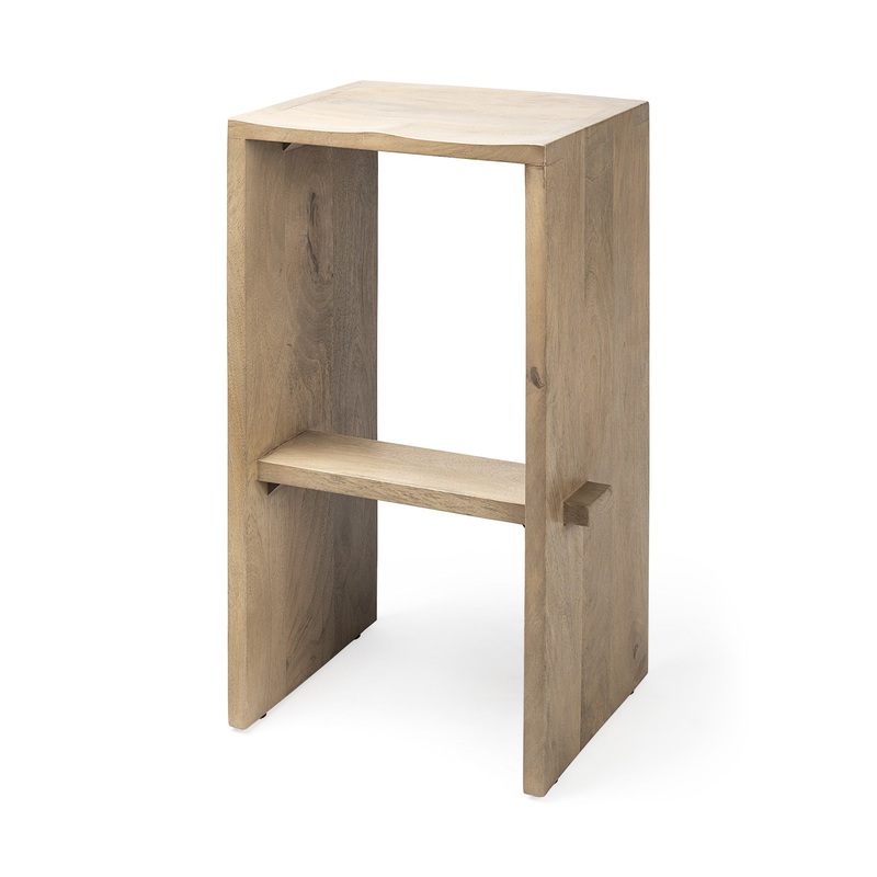 30' Minimal Light Brown Wood Bar Stool By Homeroots