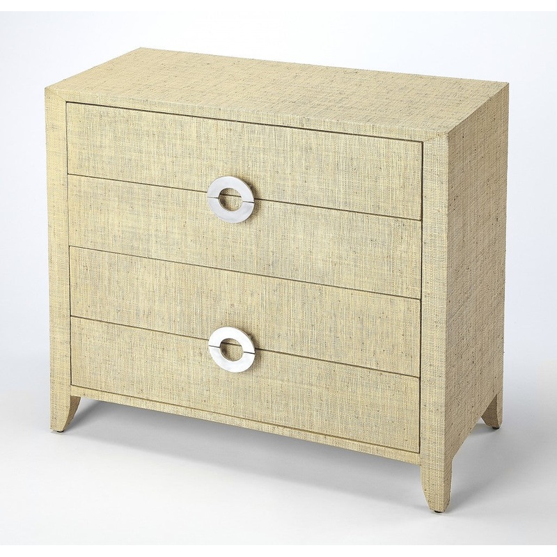 Amelle Cream Raffia 4 Drawer Accent Chest By Homeroots