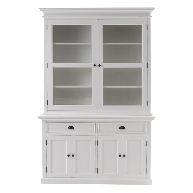 Classic White Glass Display Hutch By Homeroots