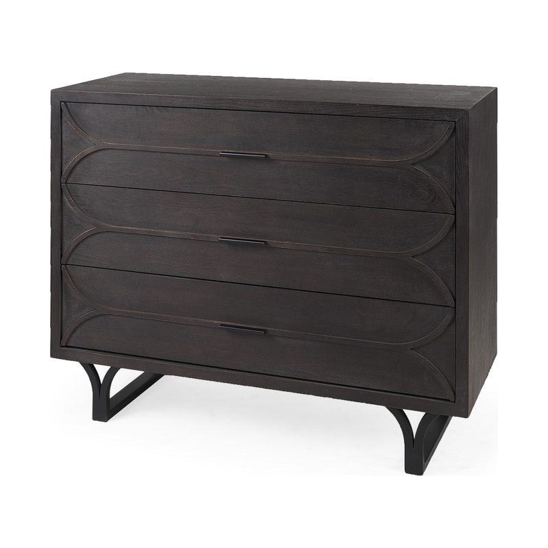 Contemporary Dark Oval Accent Cabinet By Homeroots