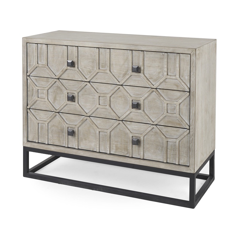Contemporary Light Wash Diamond Accent Cabinet By Homeroots