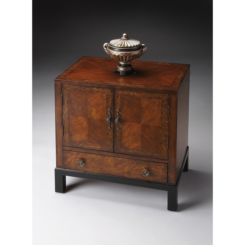 Courtland Cherry & Burl Accent Cabinet By Homeroots