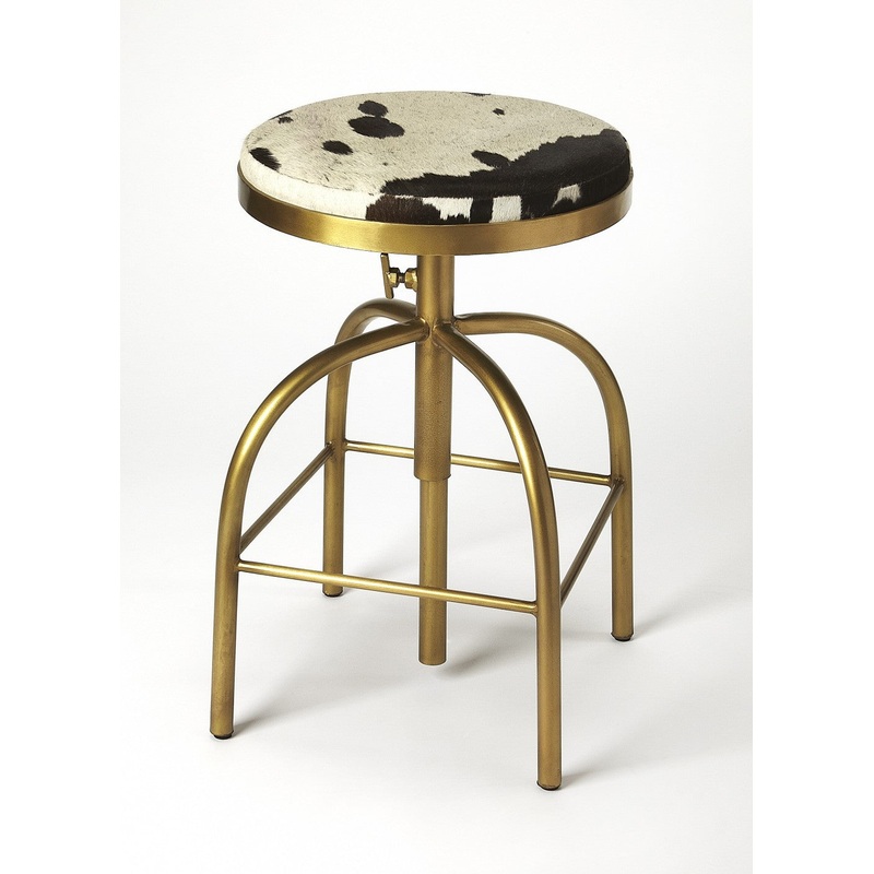 Hair On Hide Leather Bar Stool By Homeroots