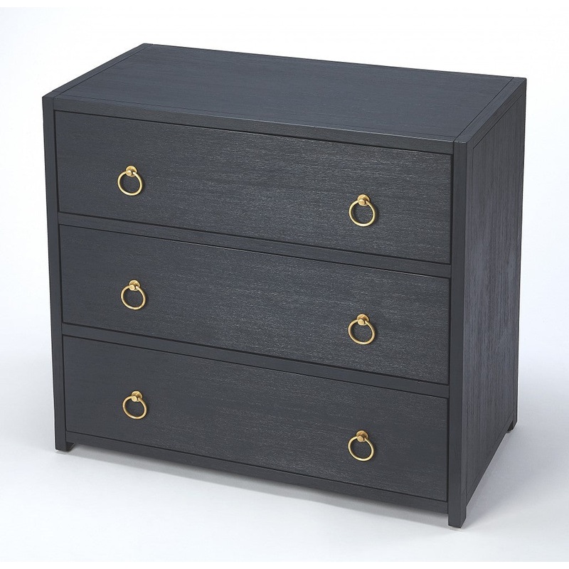 Lark Navy Blue 3 Drawer Chest By Homeroots