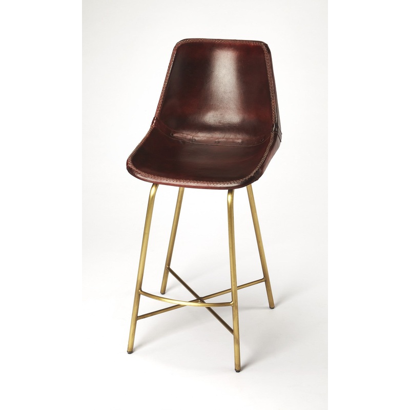 Loft Leather Bar Stool By Homeroots