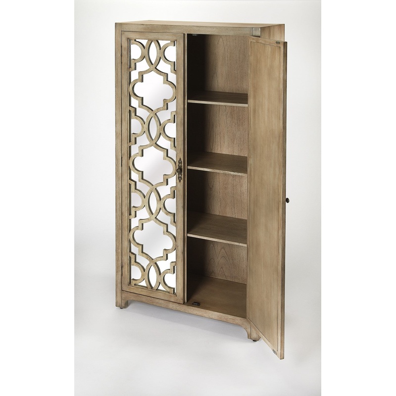 Morjanna Greige Mirrored Armoire By Homeroots