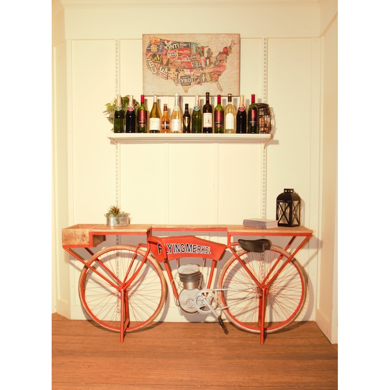 Orange Flying Merkel Motorcycle Bar Cart By Homeroots
