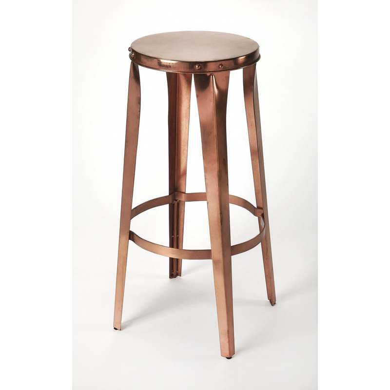 Rustic Copper Backless Bar Stool By Homeroots