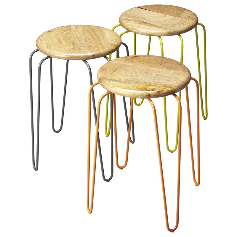 Stackable Iron Colored Stools By Homeroots