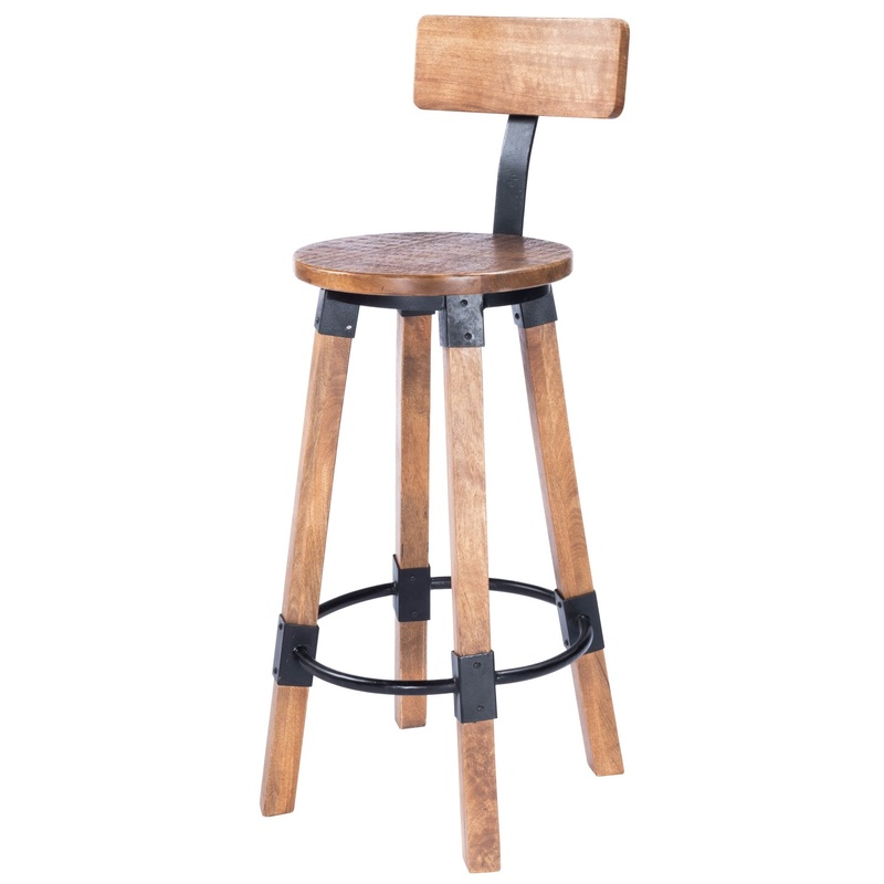 Sturdy Wood And Metal Bar Stool By Homeroots