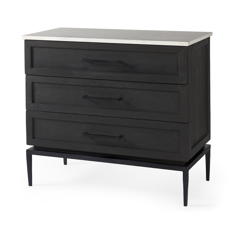 Updated Rustic Dark And Light Marble Top Dresser By Homeroots