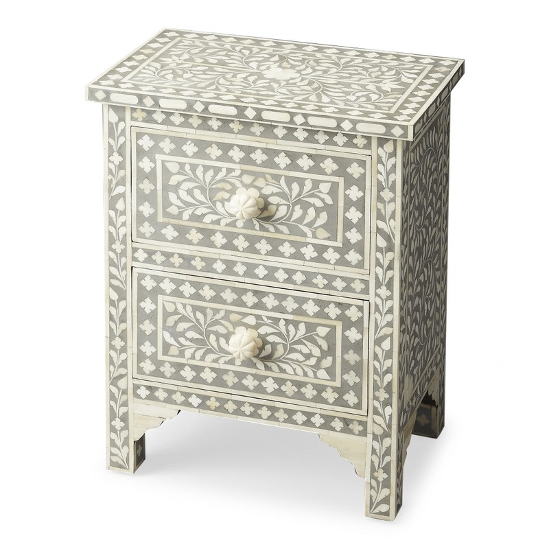 Vivienne Grey Bone Inlay Accent Chest By Homeroots