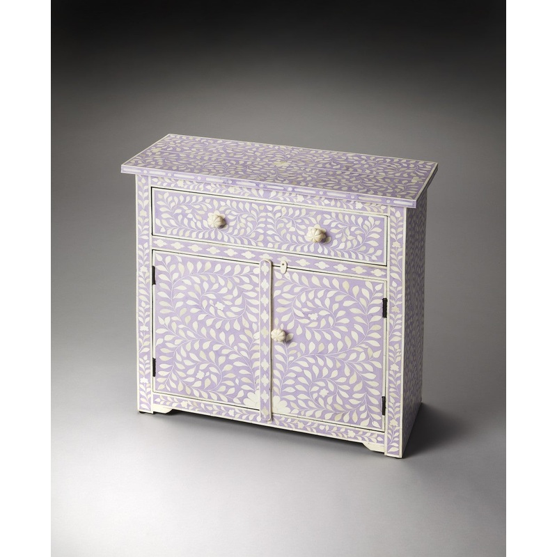 Vivienne Lavender Bone Inlay Console Chest By Homeroots