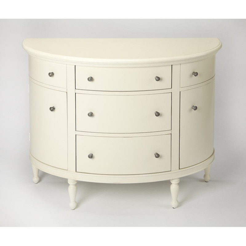 White Demilune Console Chest By Homeroots