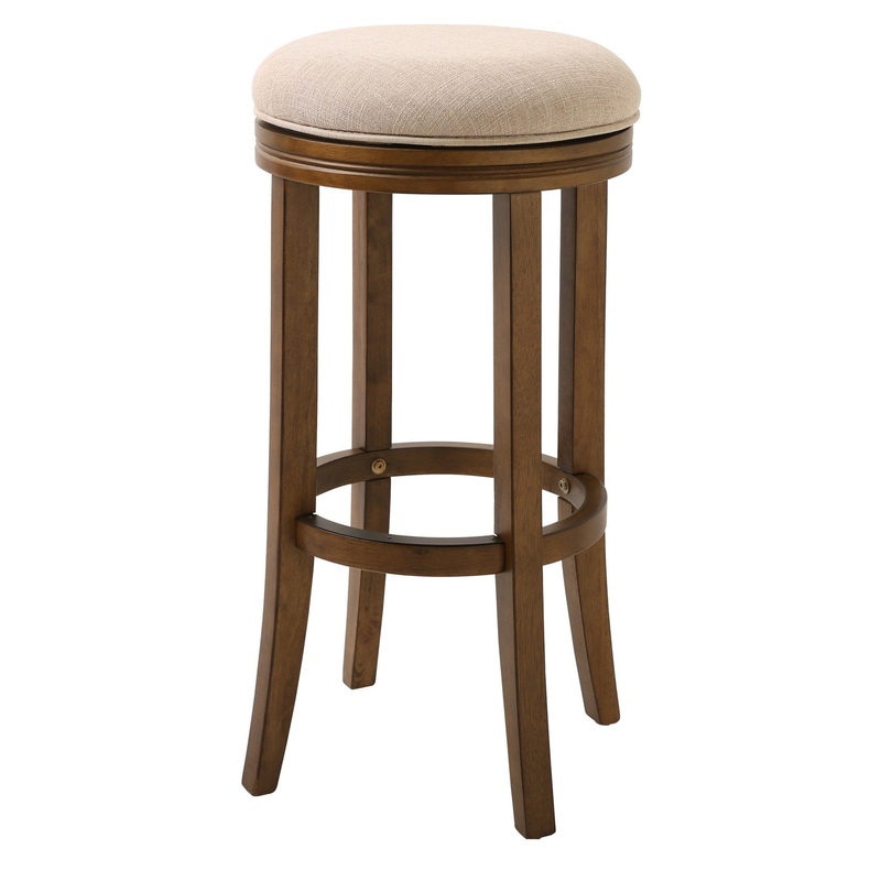 30" Honeysuckle Finished Solid Wood Frame With Cream Fabric Bar Stool By Homeroots