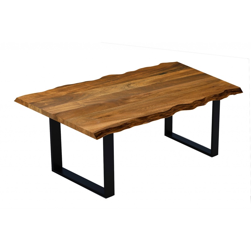 71" Modern Rustic Real Wood Live Edge Dining Table By Homeroots