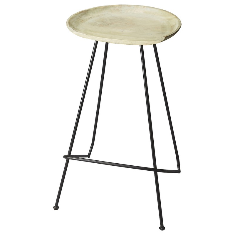 Abstract Iron Backless Bar Stool By Homeroots