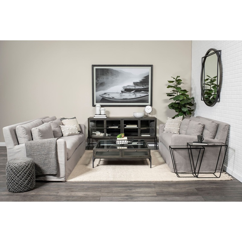 Black Solid Mango Wood Finish Sideboard With 4 Glass Cabinet Doors By Homeroots