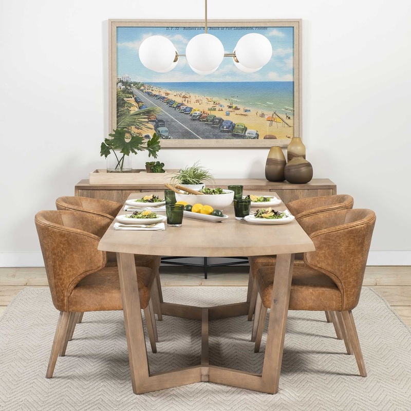 Brown Toned Leather With Brown Wooden Base Dining Chair By Homeroots
