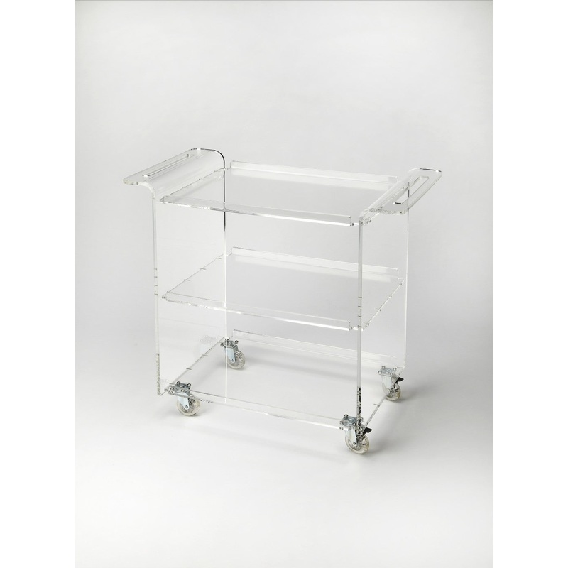 Clear Acrylic Rolling Server Bar Cart By Homeroots