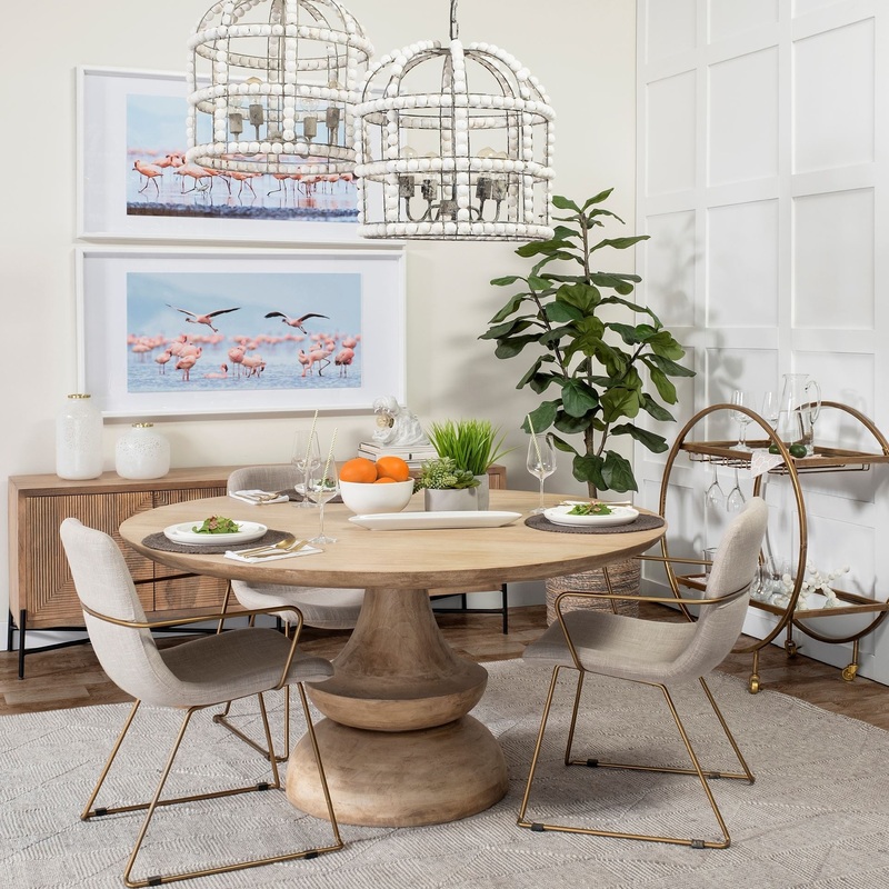Cream Fabric Wrap With Gold Metal Frame Dining Chair By Homeroots