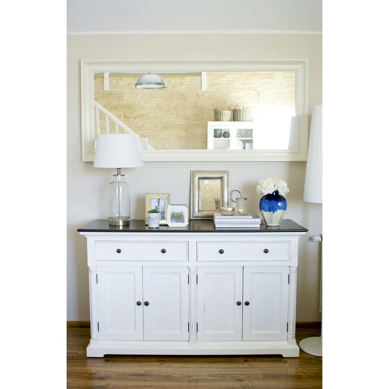 Modern Farm Brown And White Two Door Buffet Server By Homeroots