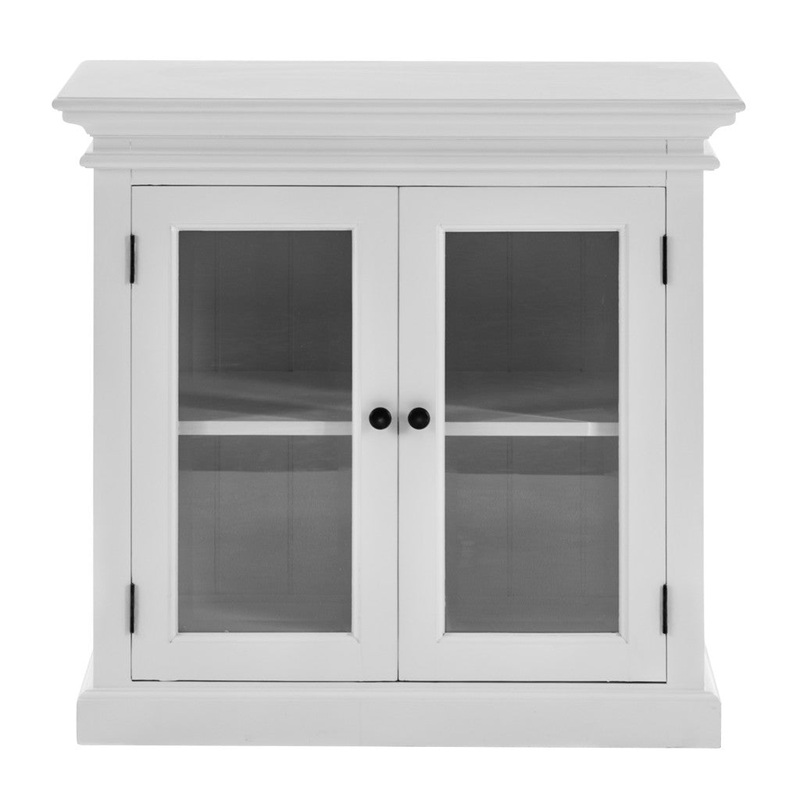 Modern Farm White Glass Door Accent Cabinet By Homeroots