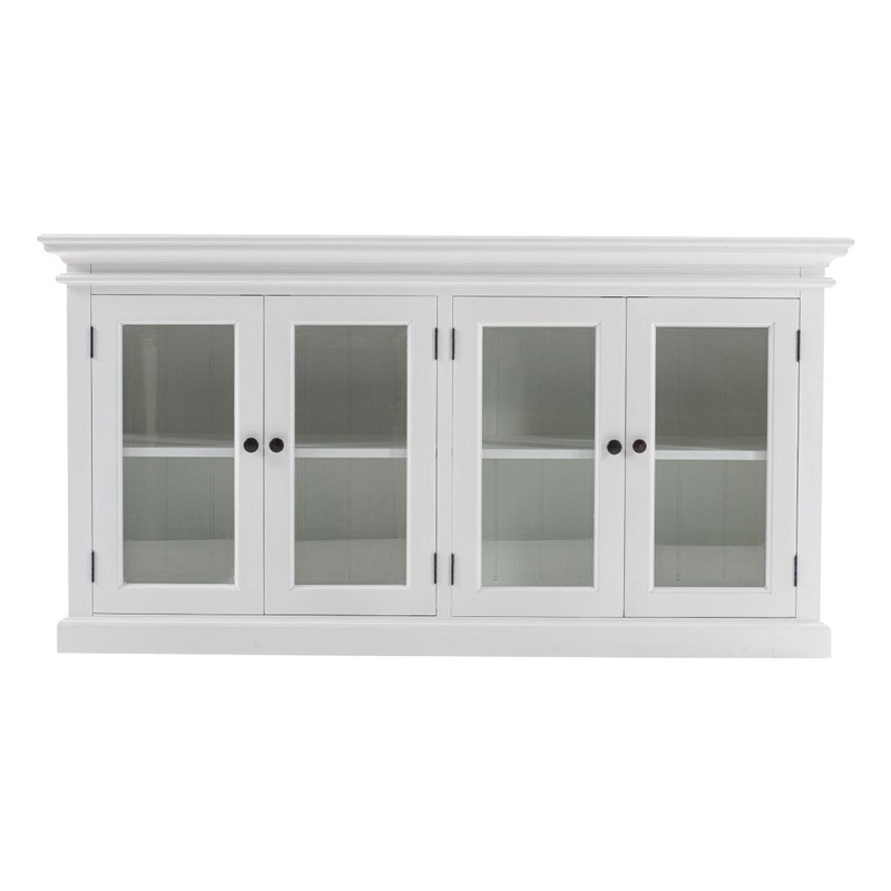 Modern Farm White Glass Door Buffet Server By Homeroots