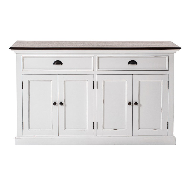 Modern Farmhouse Brown And White Buffet Server By Homeroots