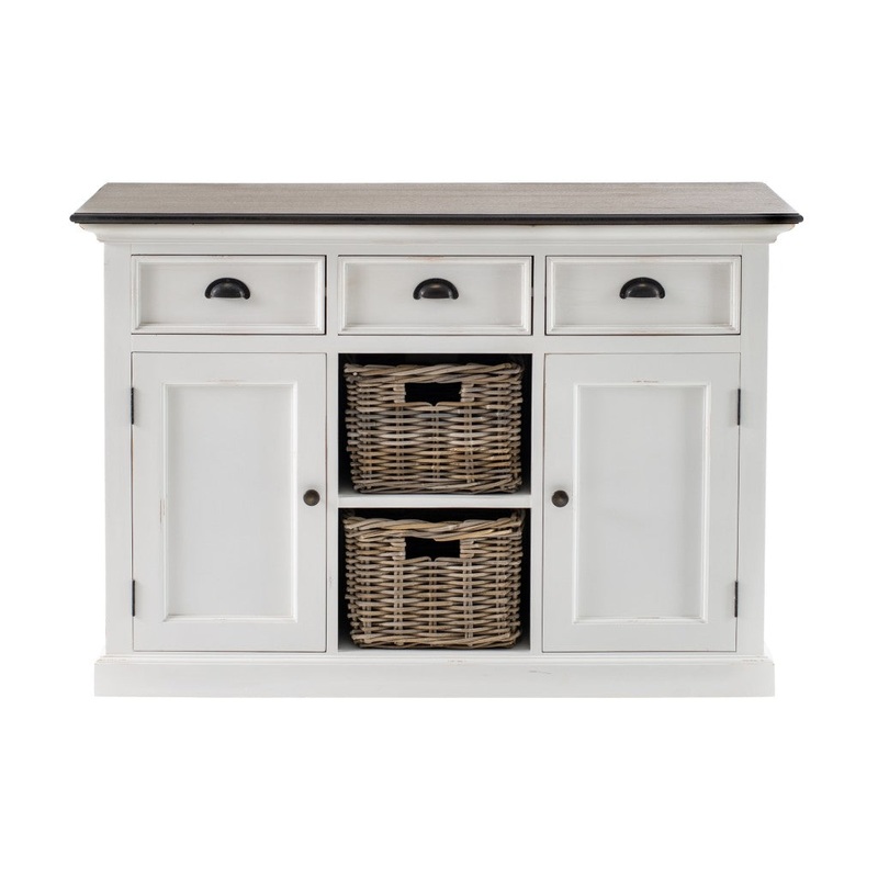 Modern Farmhouse Brown And White Large Accent Cabinet By Homeroots