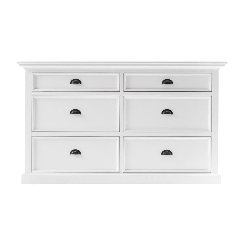 Modern Farmhouse White Six Drawer Dresser By Homeroots