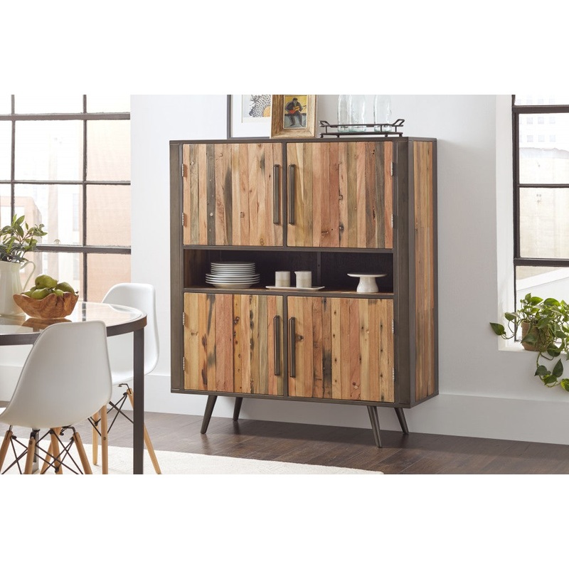 Modern Rustic Double Decker Accent Cabinet By Homeroots