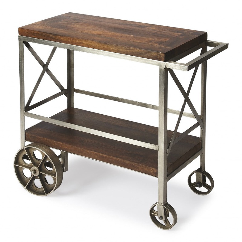 Vintage Style Rolling Server Bar Cart By Homeroots