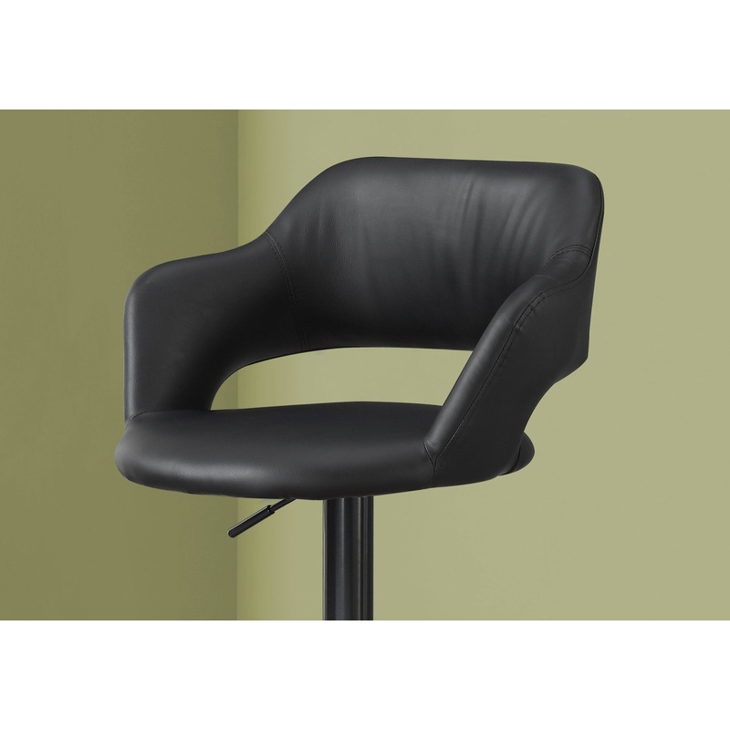 Black Foam Metal Leather Look Barstool By Homeroots - 332777