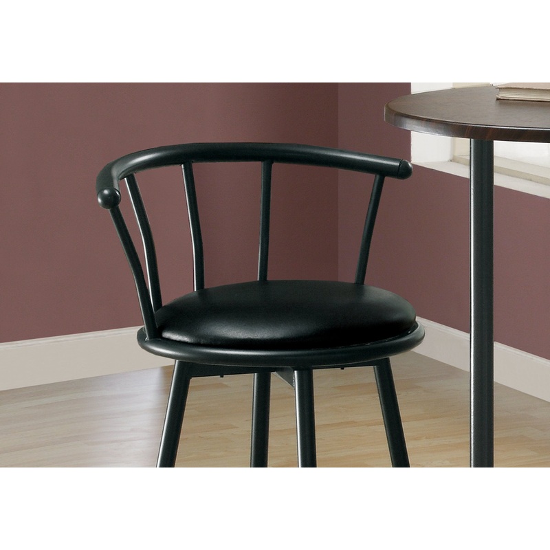 Black Metal Foam Leather Look Barstool By Homeroots