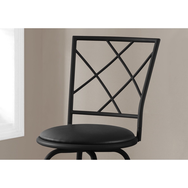 Black Metal Foam Leatherlook Barstool 2Pcs By Homeroots