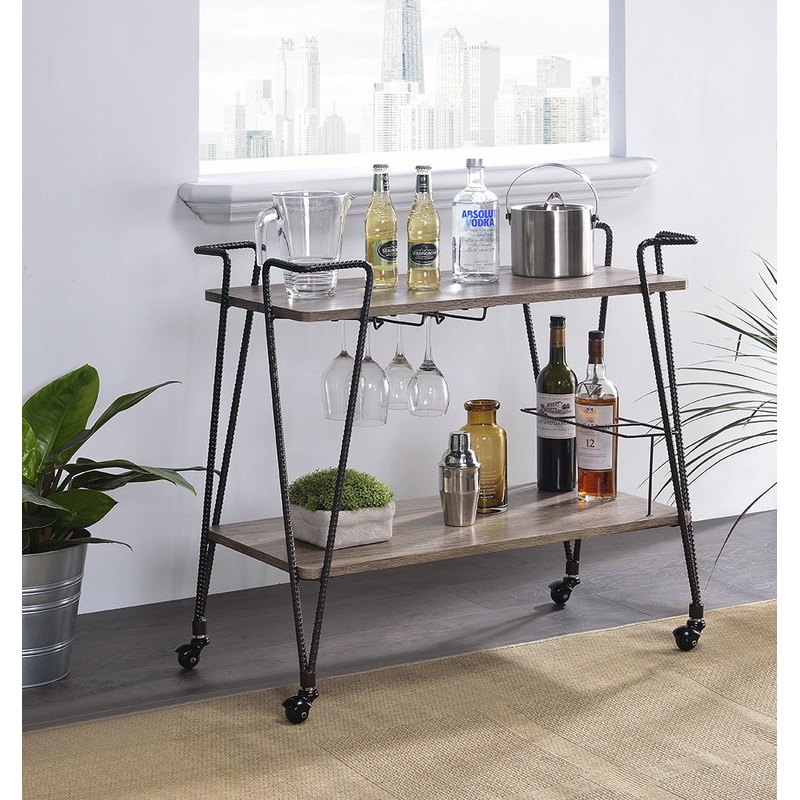 Black Metal Serving Cart By Homeroots - 319142