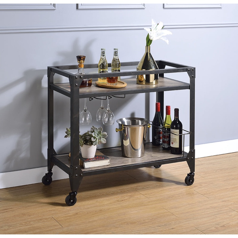 Black Metal Serving Cart By Homeroots - 319144