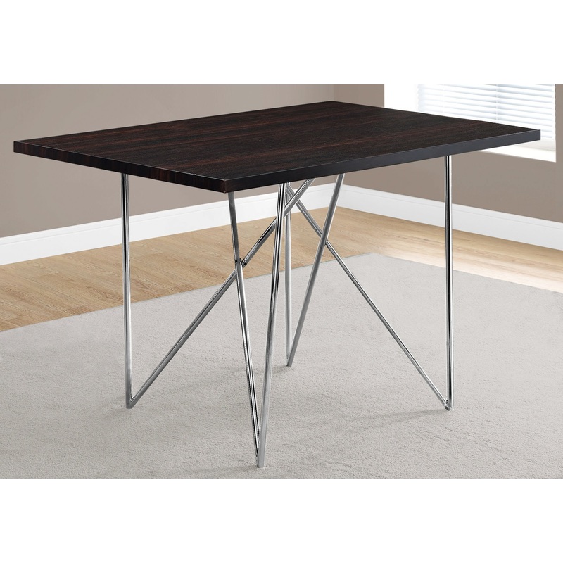 Cappuccino Hollow Core Particle Board Metal Dining Table By Homeroots