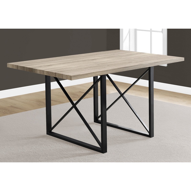 Dark Taupe Black Hollowcore Particle Board Metal Dining Table By Homeroots