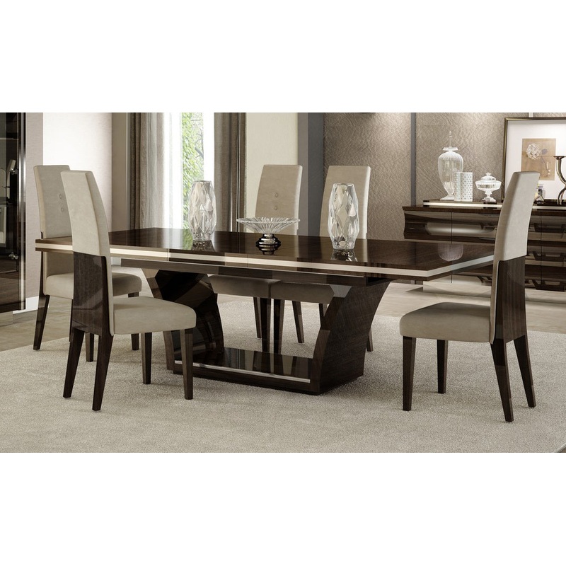Dark Wood Modern Pedestal Dining Table By Homeroots