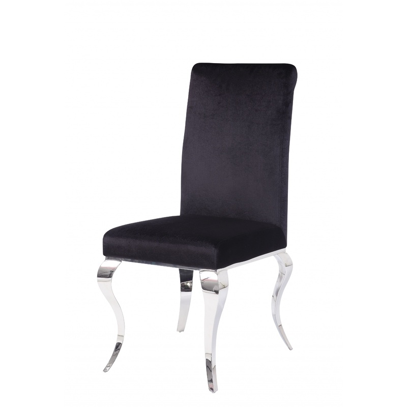 Fabric Stainless Steel Upholstered Seat Side Chair Set By Homeroots - 347318