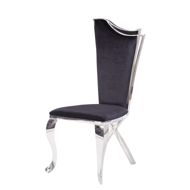 Fabric Stainless Steel Upholstered Seat Side Chair Set By Homeroots - 347321